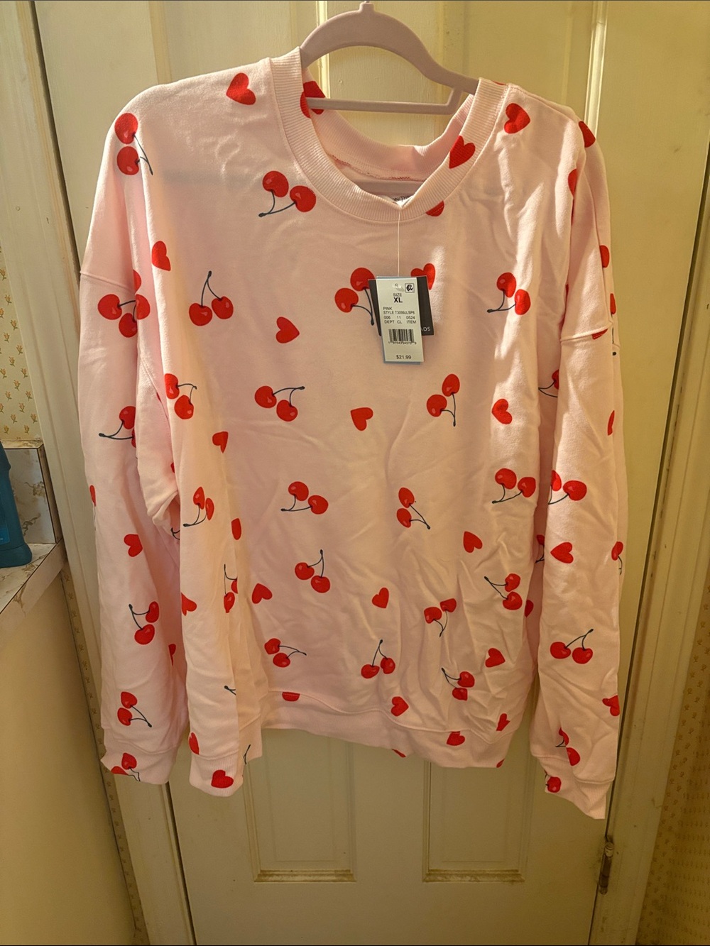 Target Pink Cherry & Heart Print Sweatshirt